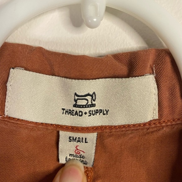 Thread and Supply Burnt Orange Button Down Dress With Pockets Size Small - Picture 5 of 12